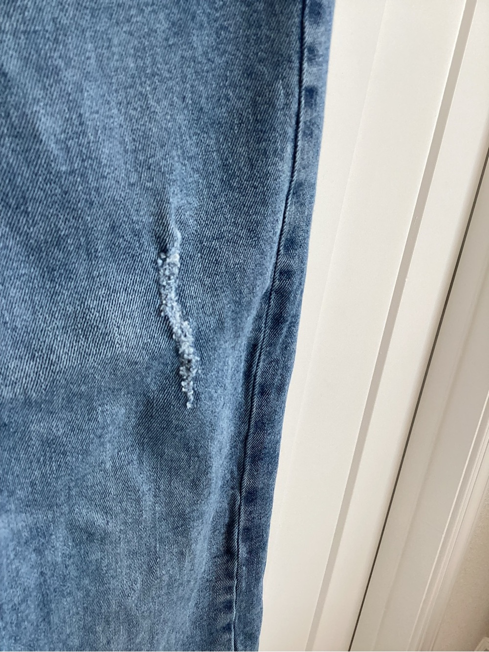 Liverpool Distressed Crop Girlfriend Jean High Rise Size 8 29 Medium Blue Denim - Picture 5 of 12